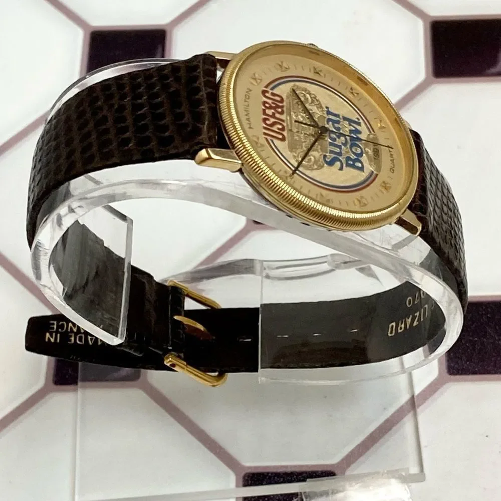 Vintage Hamilton 1991 USF&G Sugar Bowl Swiss Quartz Watch Univ. Tenn Univ. VA